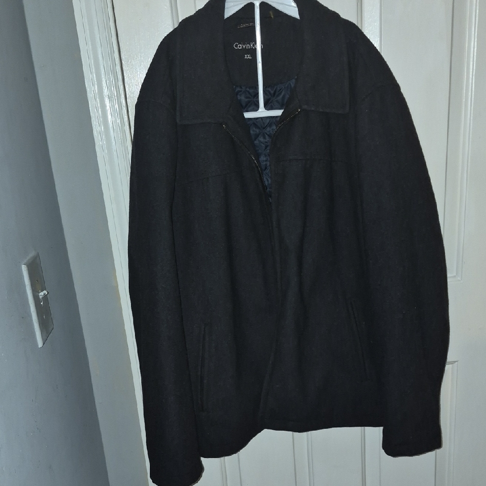Calvin Klein Men's Dark Gray Wool Jacket